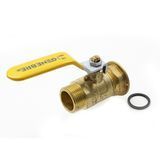 Кран кульовий прямий латунний для газу, гайка MF Genebre 3620 07 1 1/4" DN25 PN5
